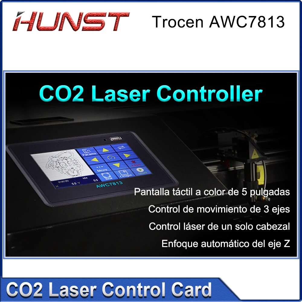 Hunst-CNC Control Motherboard System for Laser Cutting Machine, Controller Board Trocen, CO2, AWC7813, AWC708S