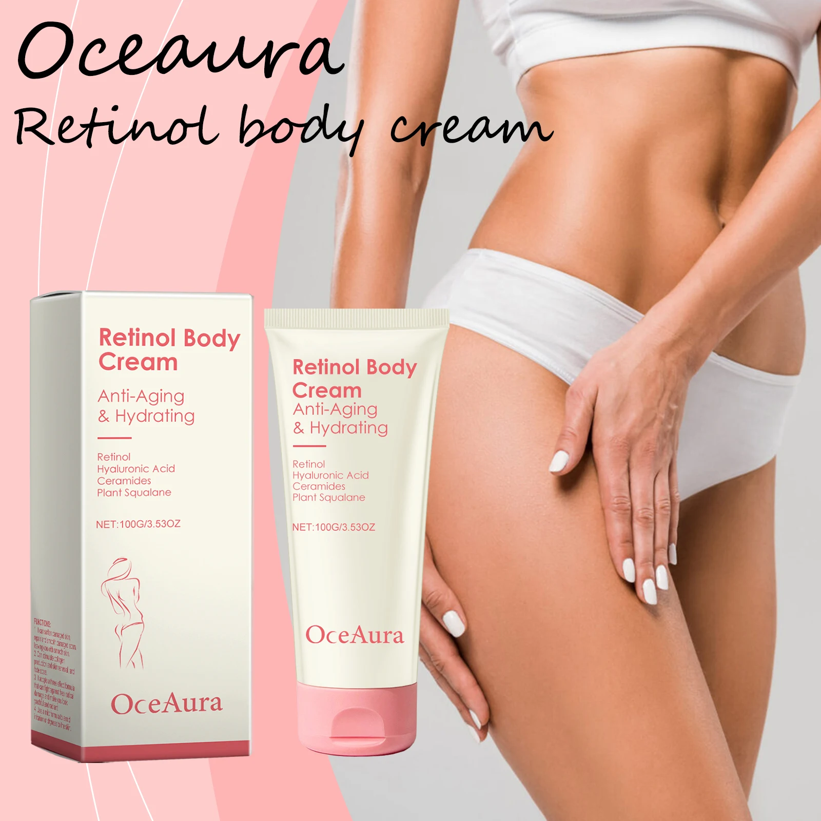 Oceaura Retinol loción corporal hidratante retardante del envejecimiento mejorar la rugosidad nutritiva restaurar la elasticidad de la piel loción corporal brillante