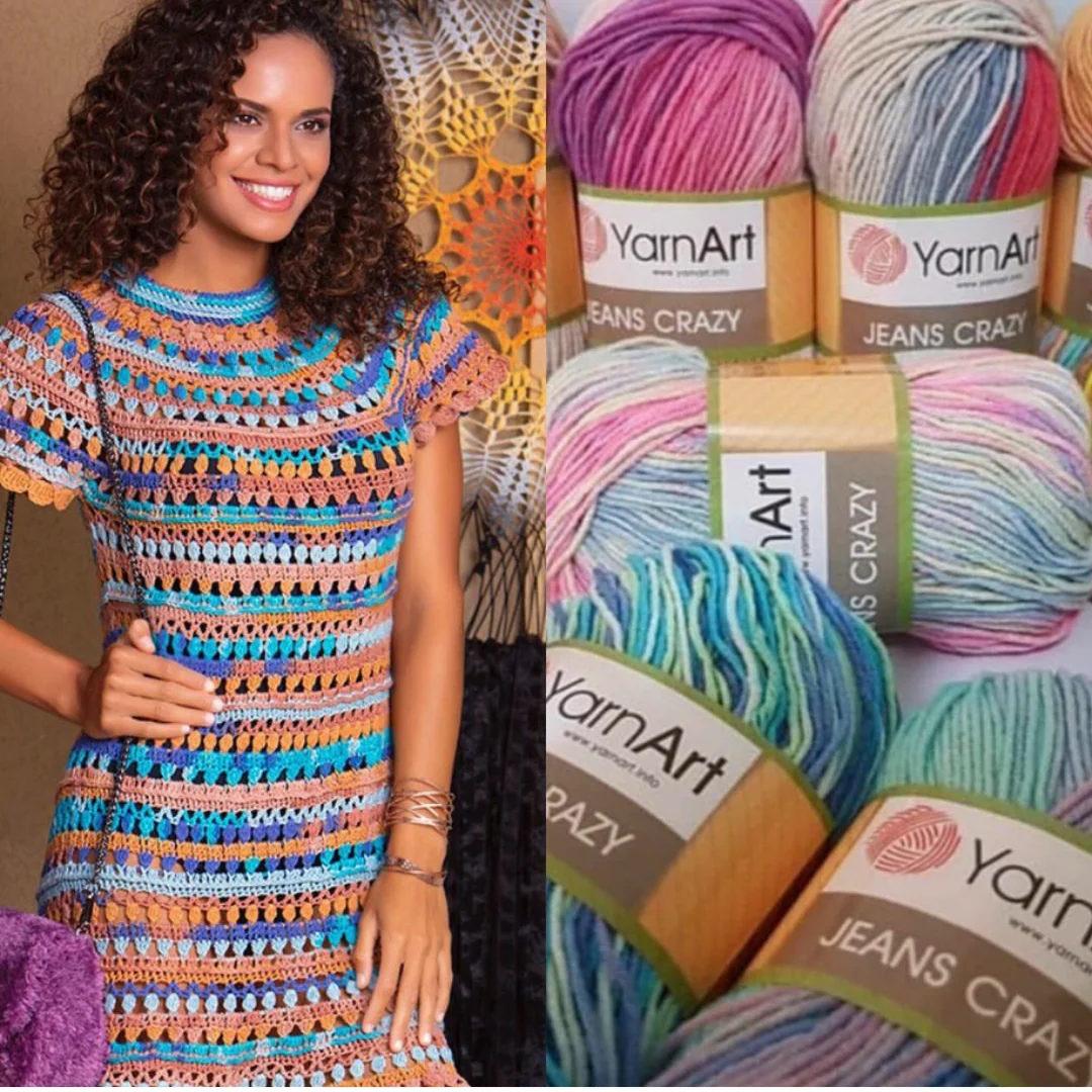 Yarnart Jeans Crazy Soft Cotton Yarn for Hand Knitting Crochet Thread DIY Amigurumi Knitwear Cardigan Sweater Shawl Home Textile