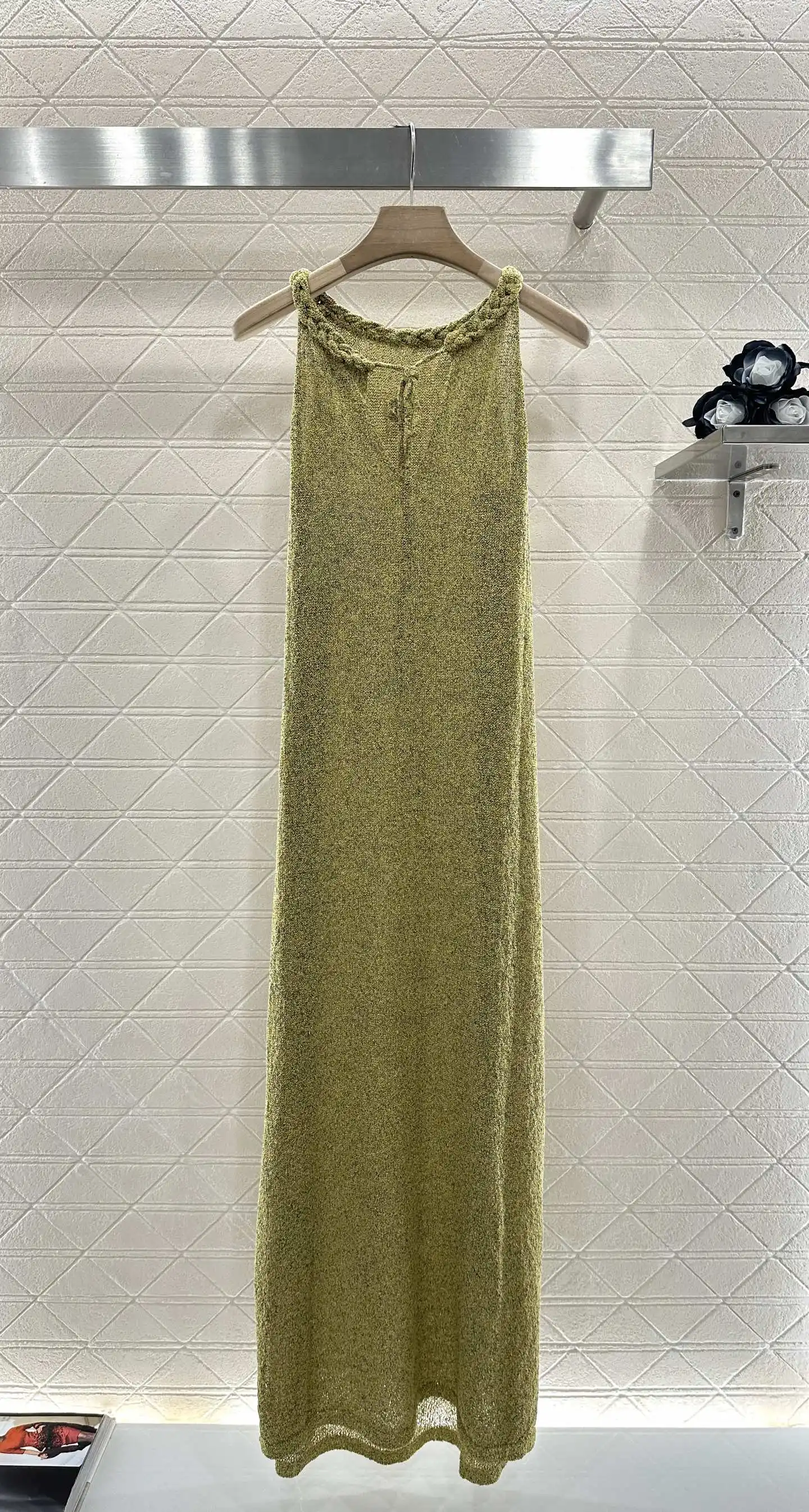 

2025 New Wool Yarn Knitted Hanging Neck Knitted Tank Top Skirt 207