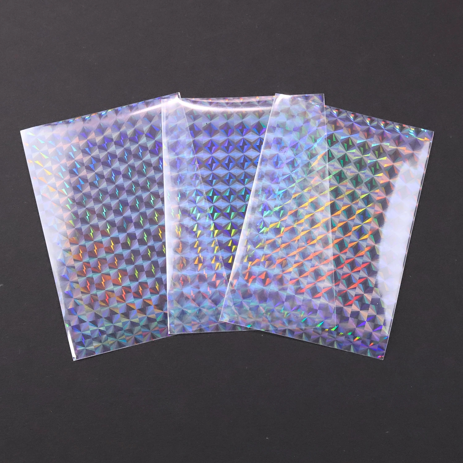 PP Plastic Laser Flashing Card Sleeves Transparent Trading Cards Film Holographic Card Sleeves