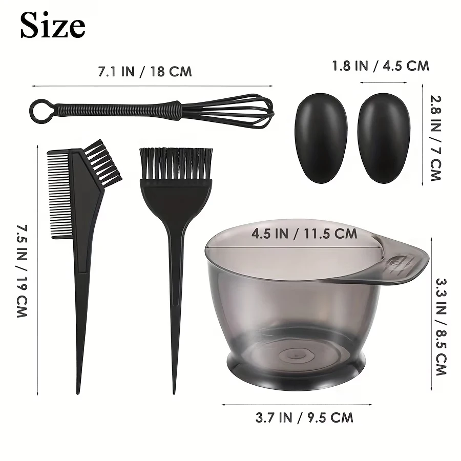 Professional Hair Coloring Kit with Reusable Cap Various Shades Dye Bowl Mixing Bowl Brush Ear Protectors for Home Use