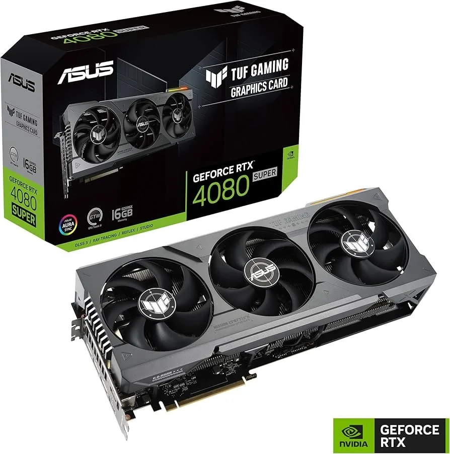 Asus-Placa Gráfica Gaming de Alto Desempenho, GeForce RTX 4080, Super Preto, Original Superior, 100% de vendas