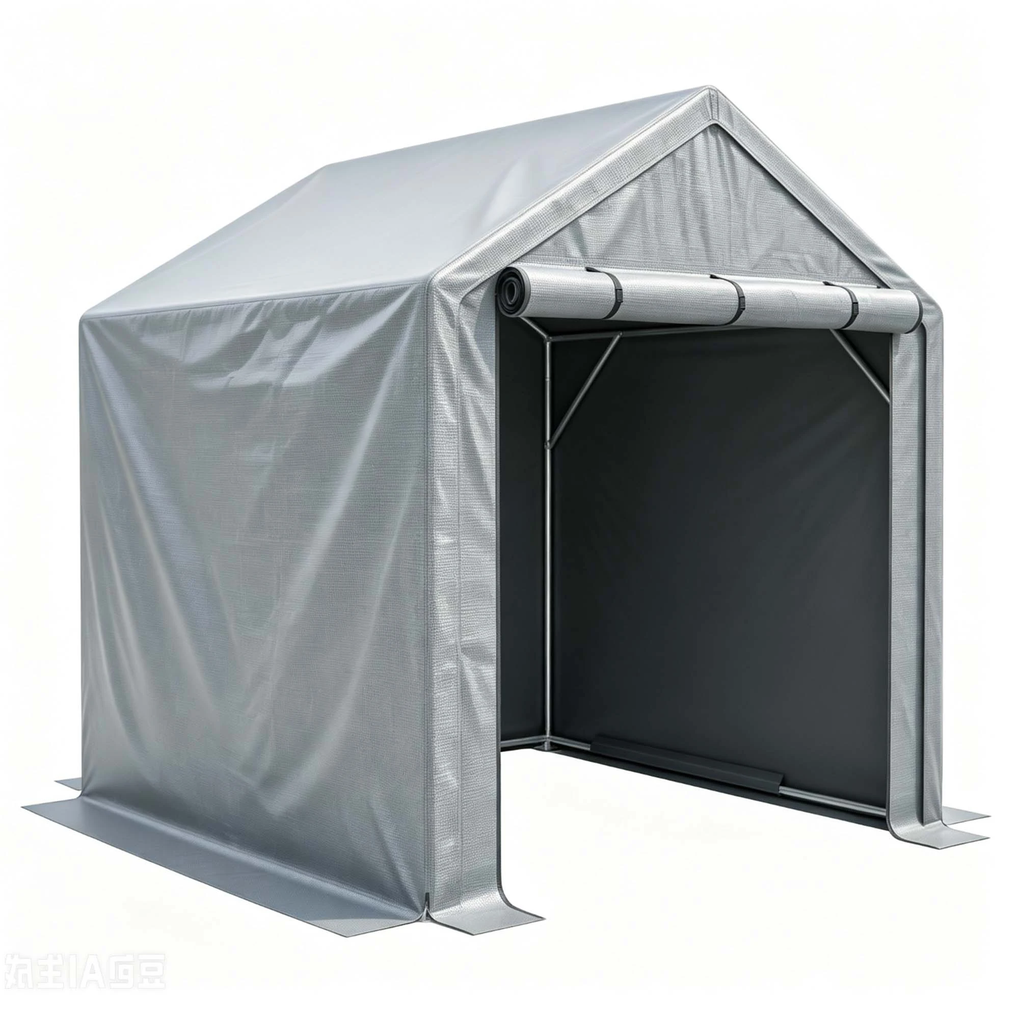 Rimessa da giardino da esterno 190x170x200 cm, resistente, acciaio zincato, grigio, garage portatile a tenda, tendalino per tutte le stagioni, per biciclette e attrezzi