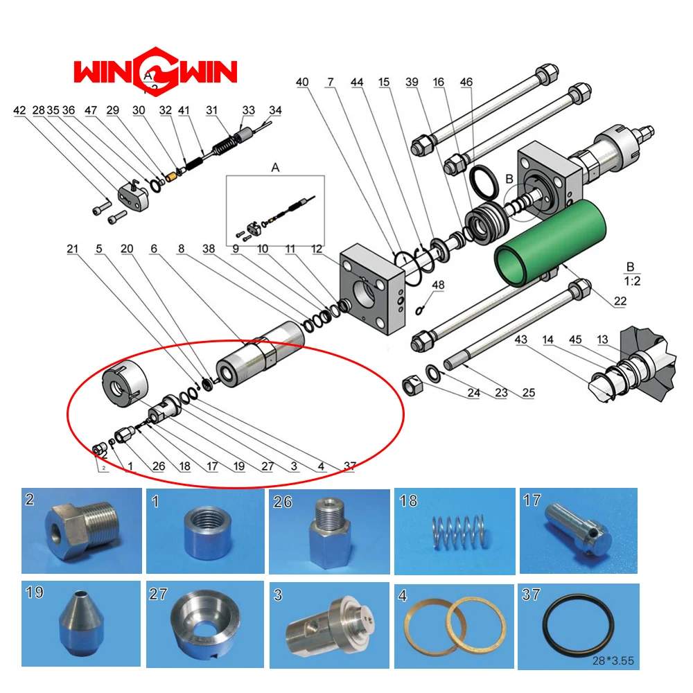 

Waterjet Spare Parts 510000250, EP0012 Poppet, Check Valve for Dardi G6D Water Jet Cutting Machine