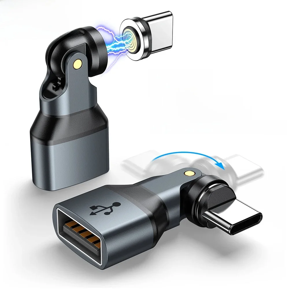 AUFU Magnetyczny adapter USB OTG 9-pinowy konwerter USB typu C na USB żeński do iPhone'a Macbook Samsung S22 Xiaomi USBC OTG Connector — zdjęcie produktu 7