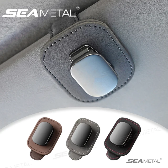 SEAMETAL metalowy uchwyt na okulary samochodowe klip odporny na zużycie zamszowy uchwyt na okulary przeciwsłoneczne miękka gąbka poduszka Auto wieszak na okulary klip