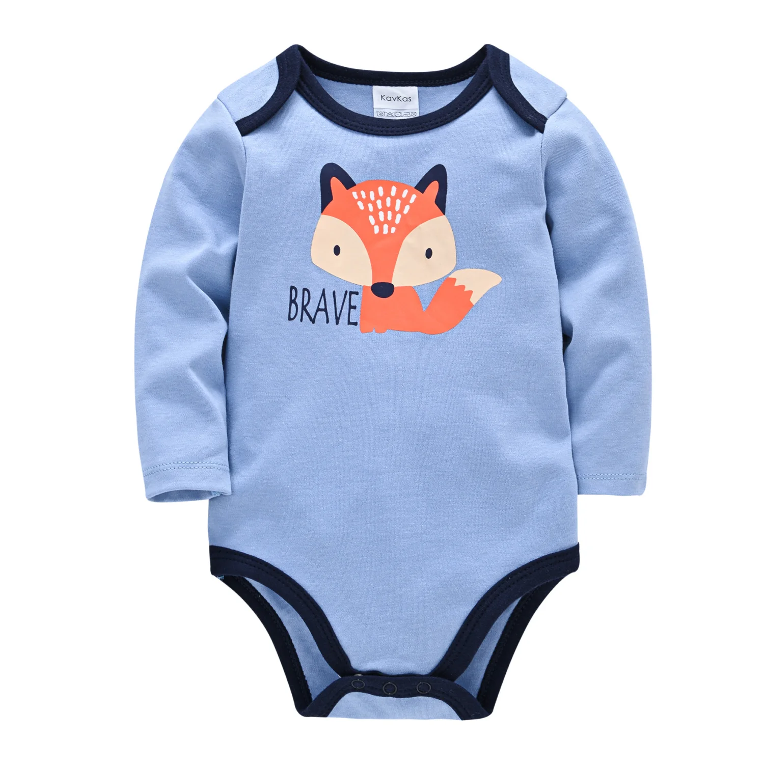 Kavkas Baby Boy Clothes Newborn Rompers Cartoon Printing Blue Jumpsuit Long Sleeve Bodysuit 100% Cotton Soft Playsuits