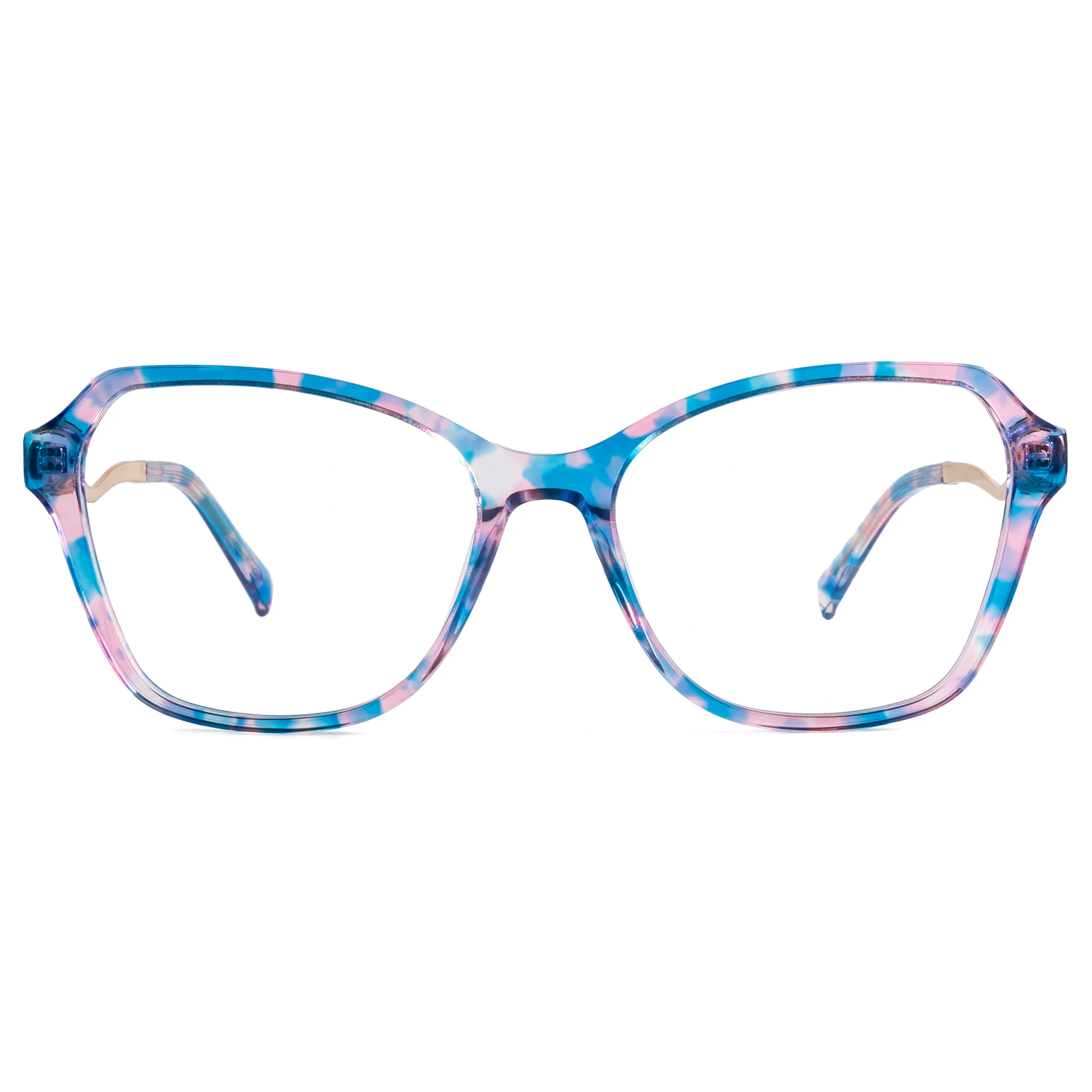 Wooeye fashion eyeglasses frame metal acetate eyeglasses frame can be added in-store lenses customized