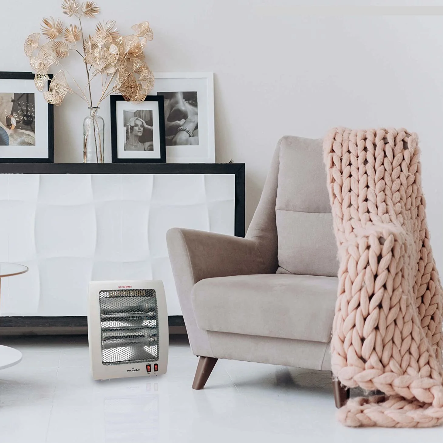 Stufa al quarzo leggera-riscaldatore da bagno-riscaldatore portatile a basso consumo-termostato regolabile-2 potenza 400/800w-antiroll e sistema di