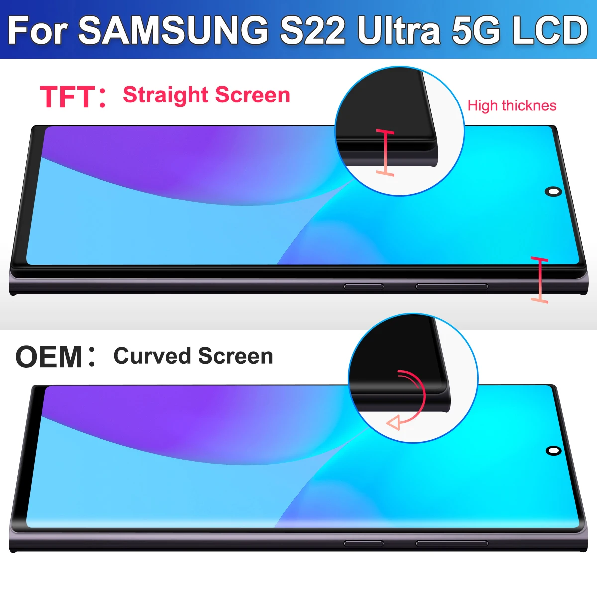 S22 Ultra TFT Quality Screen for Samsung S22 Ultra 5G S908B S908B/DS Lcd Display Touch Screen with Frame Digitizer Assembly