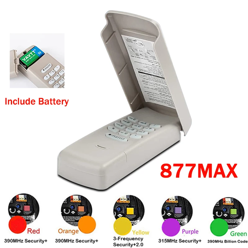 

877MAX Garage password Door Opener Wireless Keypad Remote Control 973LM 976LM 977LM 373LM 376LM 377LM 877LM Keyless Entry System