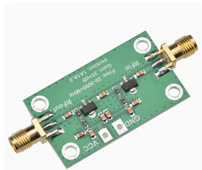 RF broadband low noise amplifier gain 35dB LNA 20-3000MHz DC3.3V-6V