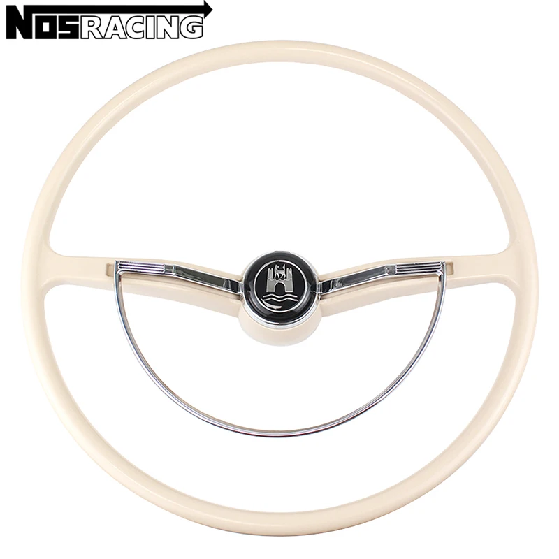 Classic Steering Wheel Vintage Ivory White 400mm Deep Dish For Volkswagen Beetle VW Bug Karmann Ghia Type 3 1962-1971