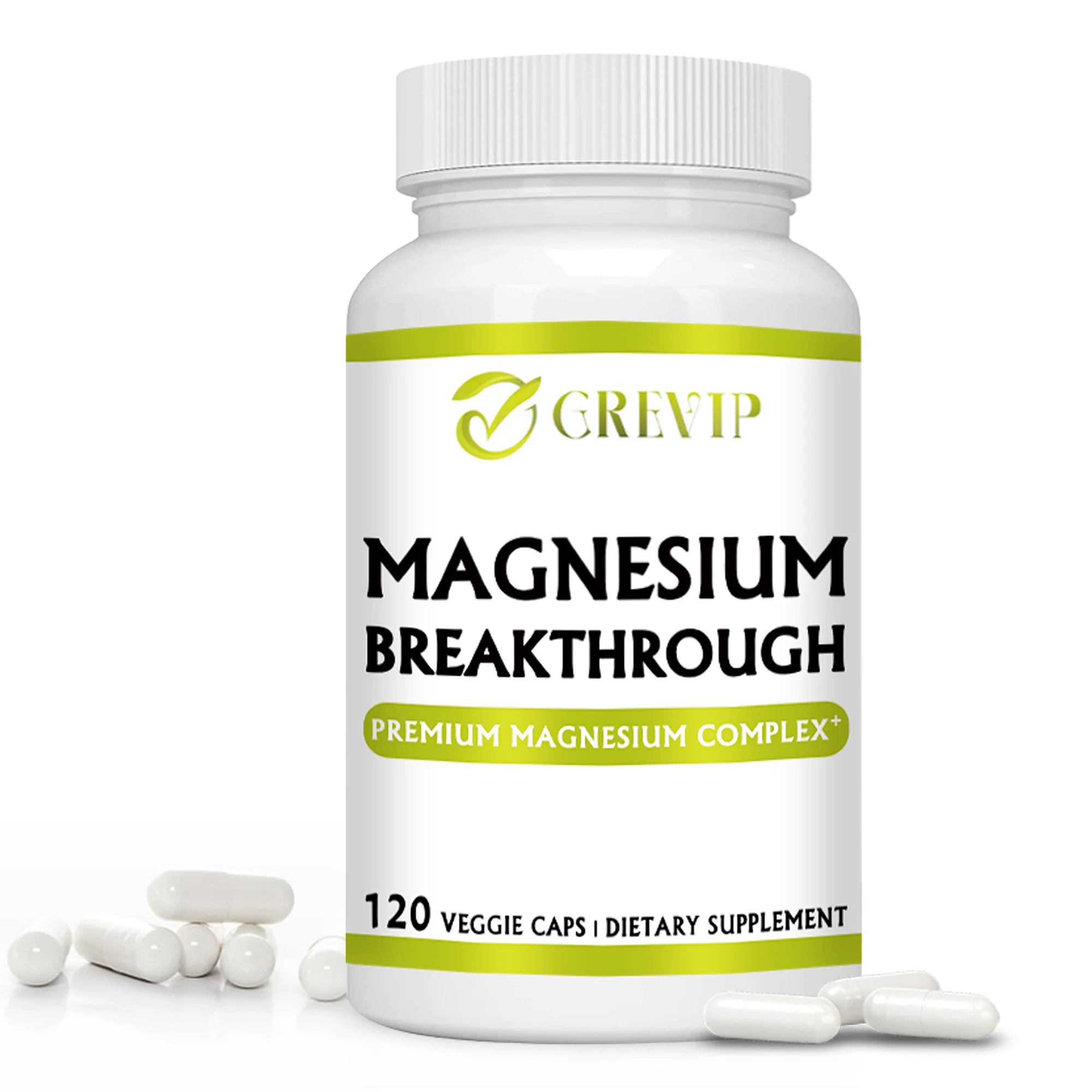 Magnesium Breakthrough - 7 Forms of Magnesium - Natural Sleep and Brain Supplement, Supports Muscle, Joint Health - 120 Capsules