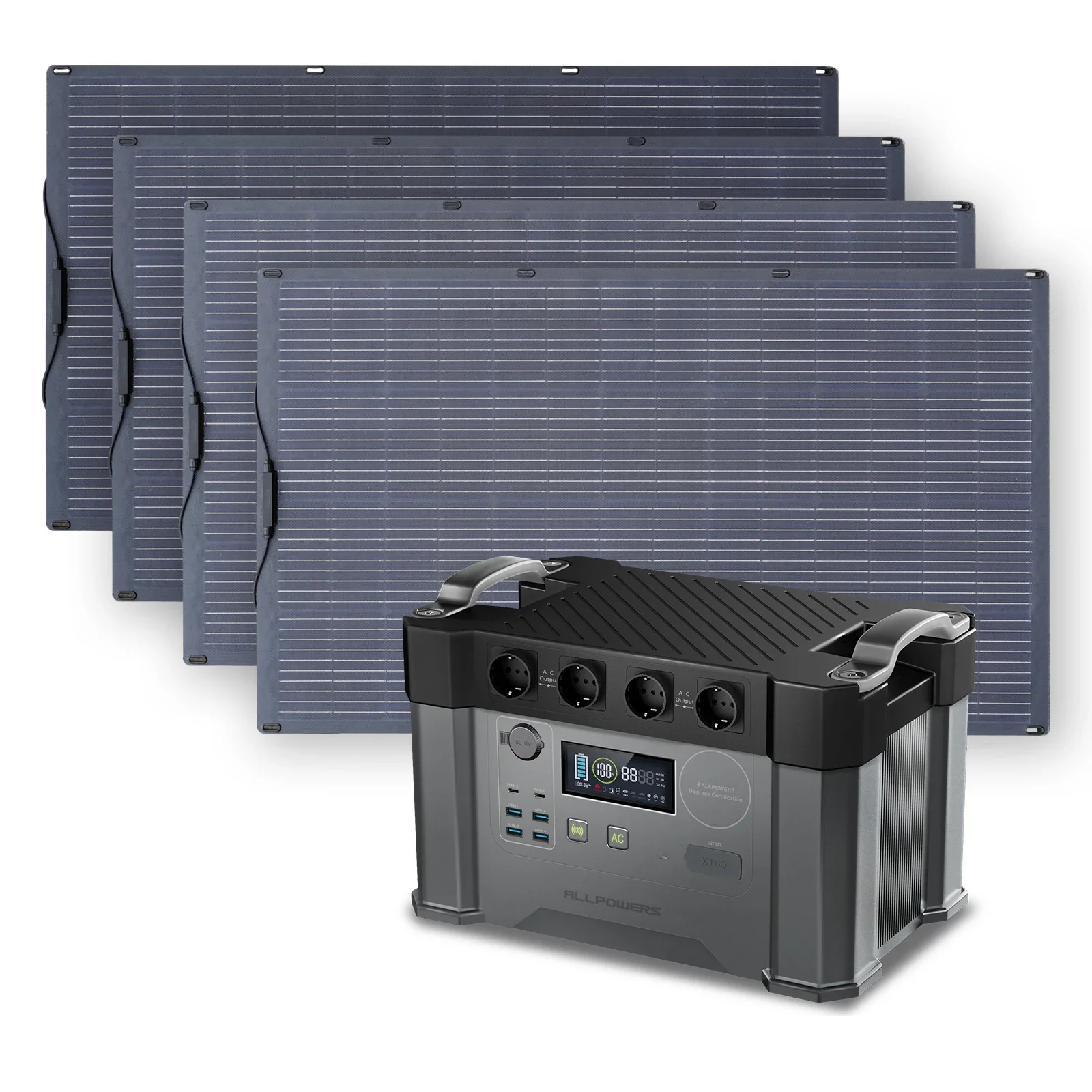 ALLPOWERS-Kit Painel Solar, Sistema Fotovoltaico, Módulo PV com Powerstation S2000, 1500Wh, Gerador