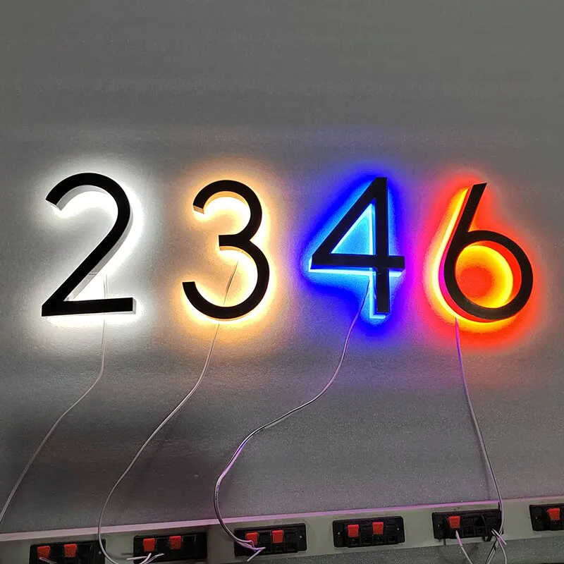 Illuminated LED House Number Lighting Letters Backlit Logo Sign Custom Led Signage Decorative Letters Outdoor Advertising Signs