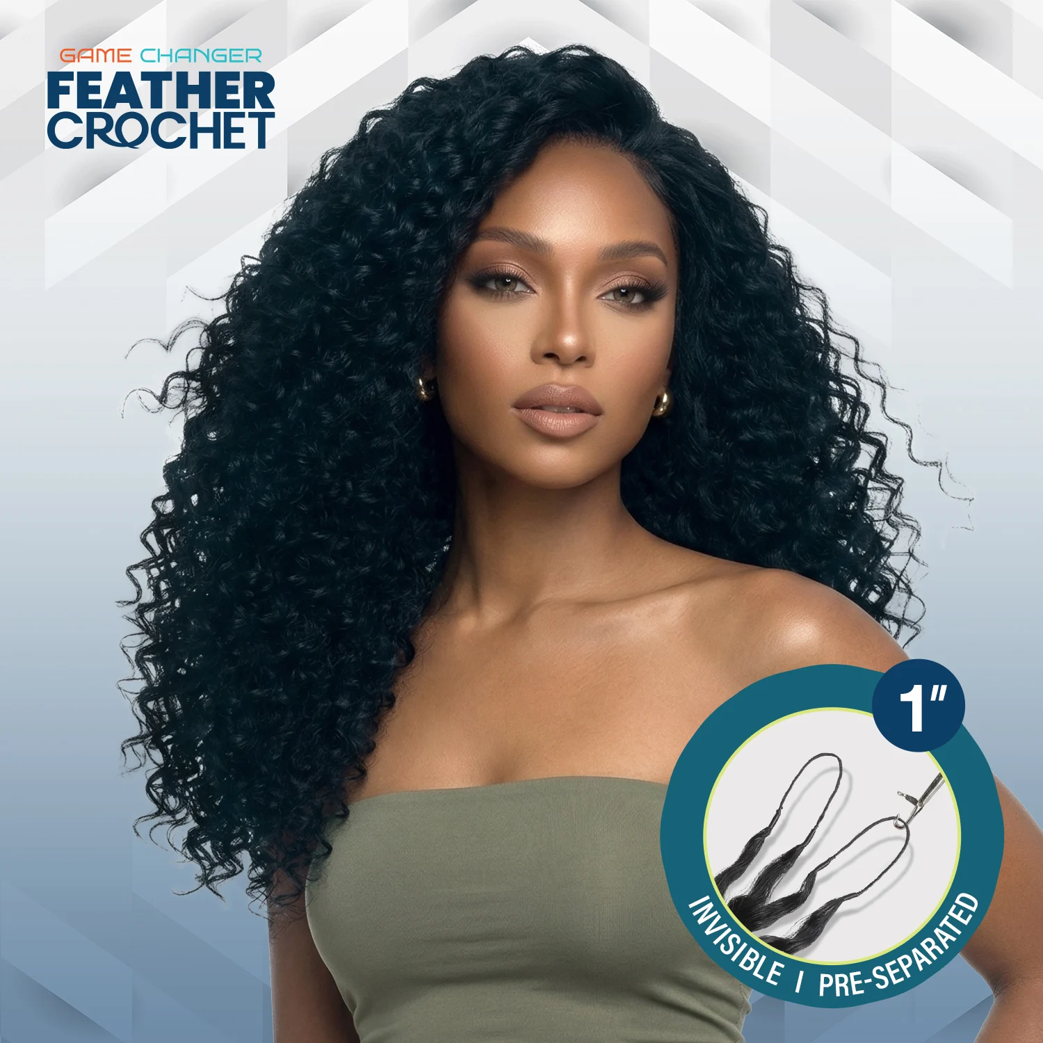 

The Stylist Game Changer Human Hair Blend Feather Crochet Water Wave 22" (100 Strands/ 50 Strings) / Synthetic Hair