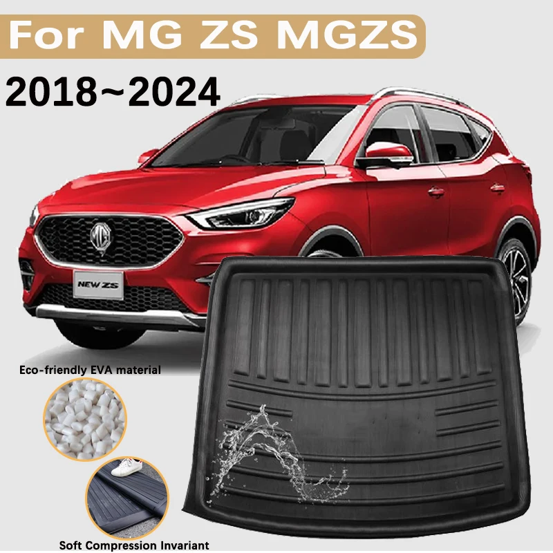 Car Trunk Mat for MG ZS 2023 Accessories MGZS EV ZX ZST 2018~2024 Rear Boot Cargo Waterproof Carpet Storage Pad 3D EVA Material