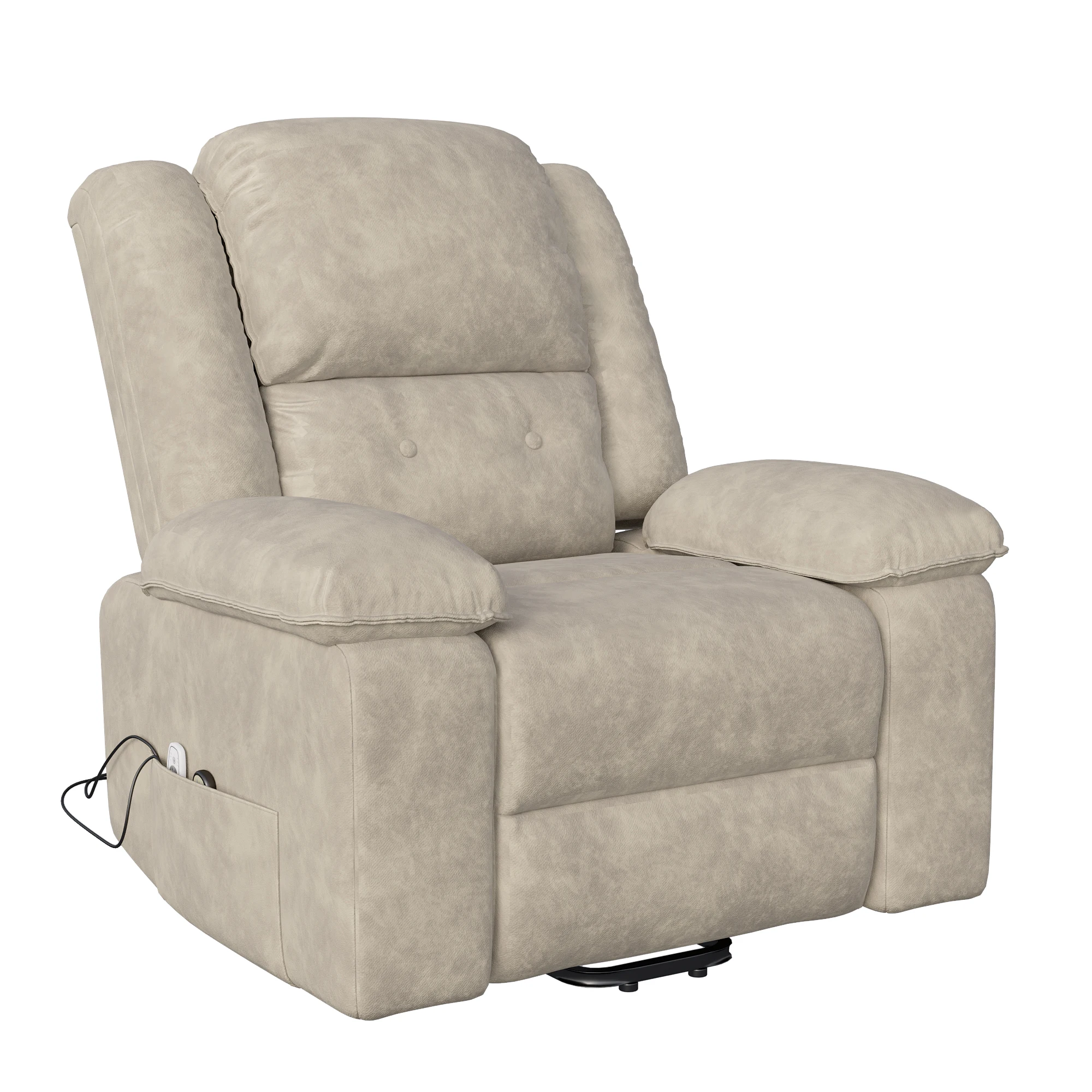Rosahqnda massagestoel, elektrische fauteuil met ligfunctie, massageverwarming, tv-fauteuil