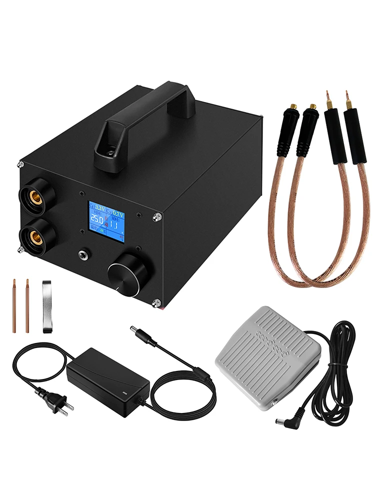 Soudeuse par points de batterie, soudeuse par points de batterie à condensateur 3000F, soudeuse par points à super condensateur portable réglable à 25 vitesses, nickel de 0,3 mm