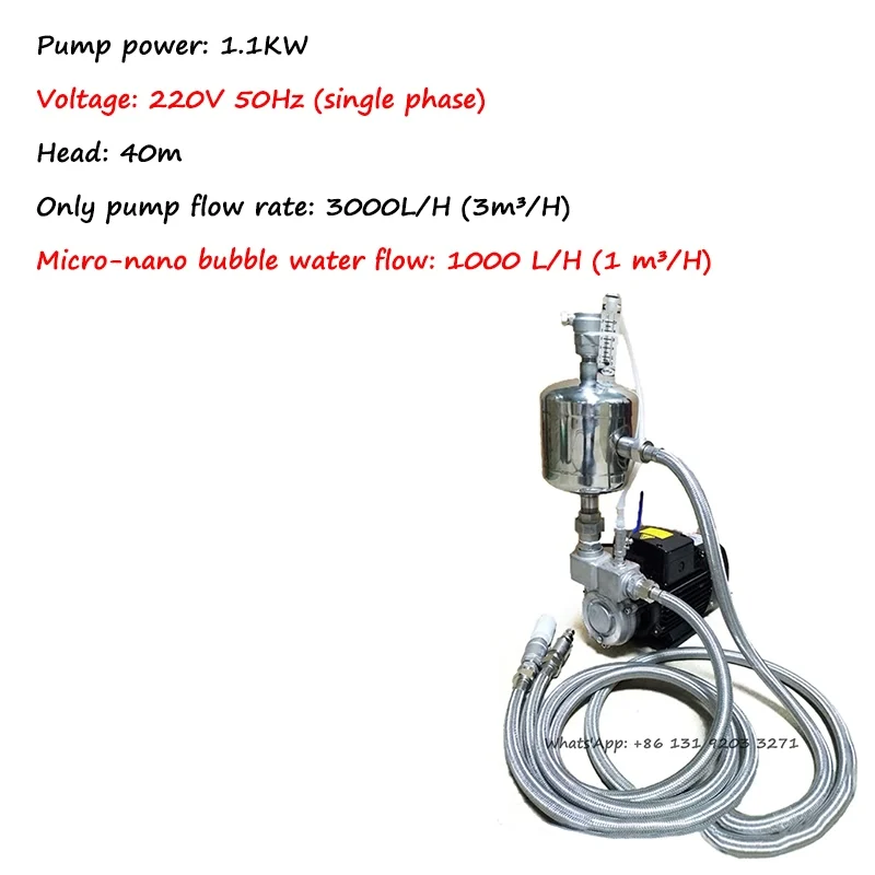 110 V 220 V 1.1KW 1 m3/h 3000 L/h Micro Nano Bubble Generator Gas Vloeistof Mengen Opgeloste lucht Flotatie Ozon Waterbehandeling Pomp