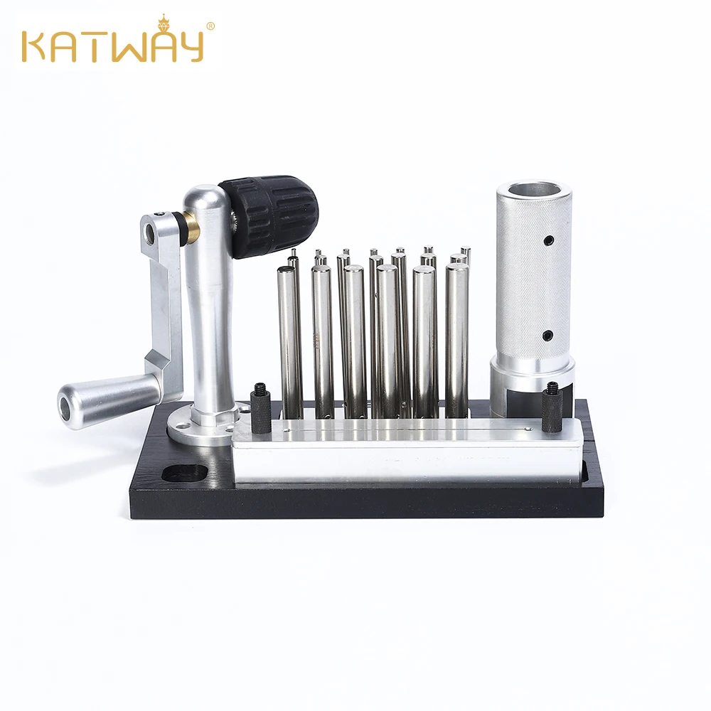 KATWAY Jump Ring Maker Tools Wire Drawing Device Jewelry Making Kit Hand-operated Wire Drawing Machine with 20 Spindles HH-B06