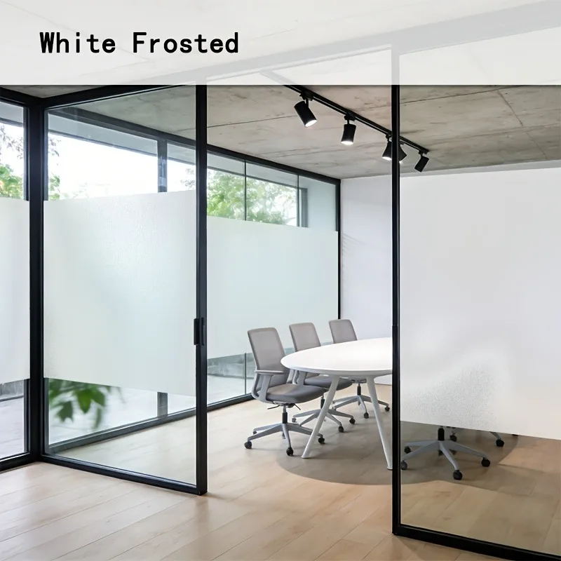 Removable Reusable Window Film Roll Frosted Privacy Static Cling No Glue UV Block Heat Block for Bathroom Door Window