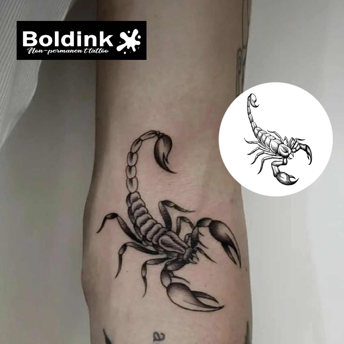 Scorpion Temporary Tattoo,Lasts To 15 Days New Technology Magic Waterproof Semi Permanent Sticker.