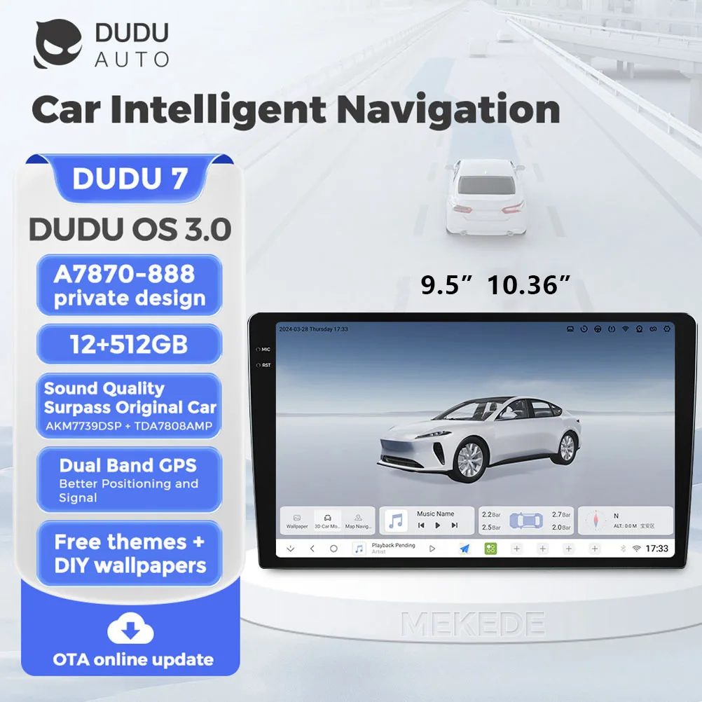 DUDUAUTO Android 13 12G+512GB Car intelligent Navigation 9.5/10.36inch universal For Toyota VW Hyundai Kia Benz Honda Audi Ford