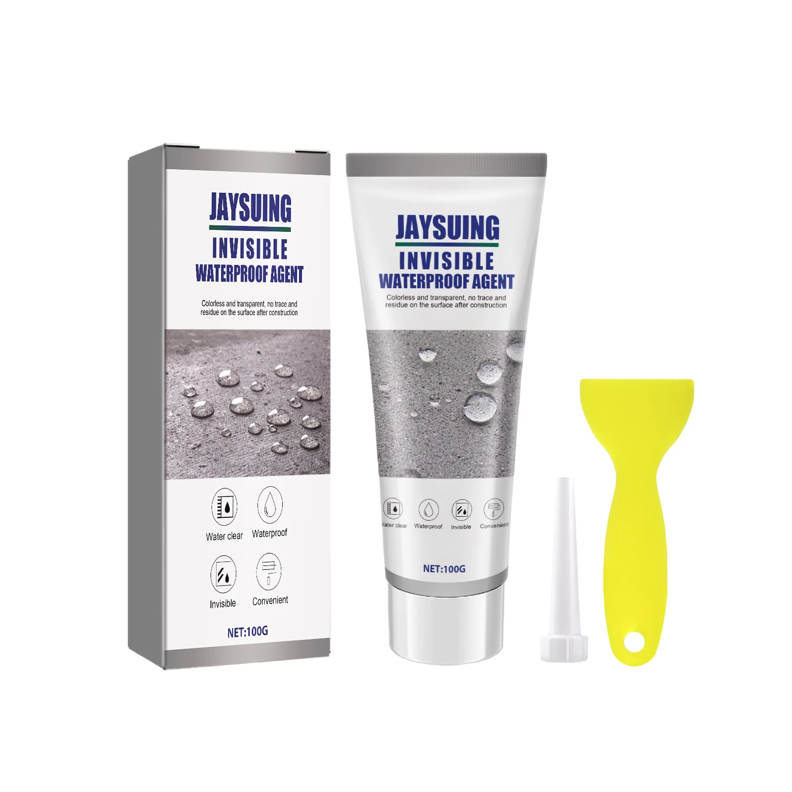 Jaysuing Waterproof Agent Glue Strong Bond Window Bathroom Penetrating Agent Anti-Leaking Invisible Sealant Liquid With Scraper