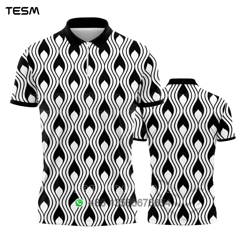 New POLO Shirt Men Summer Sports V-neck T-shirt Street Trendy Short Sleeve 3D HD Print T-shirt