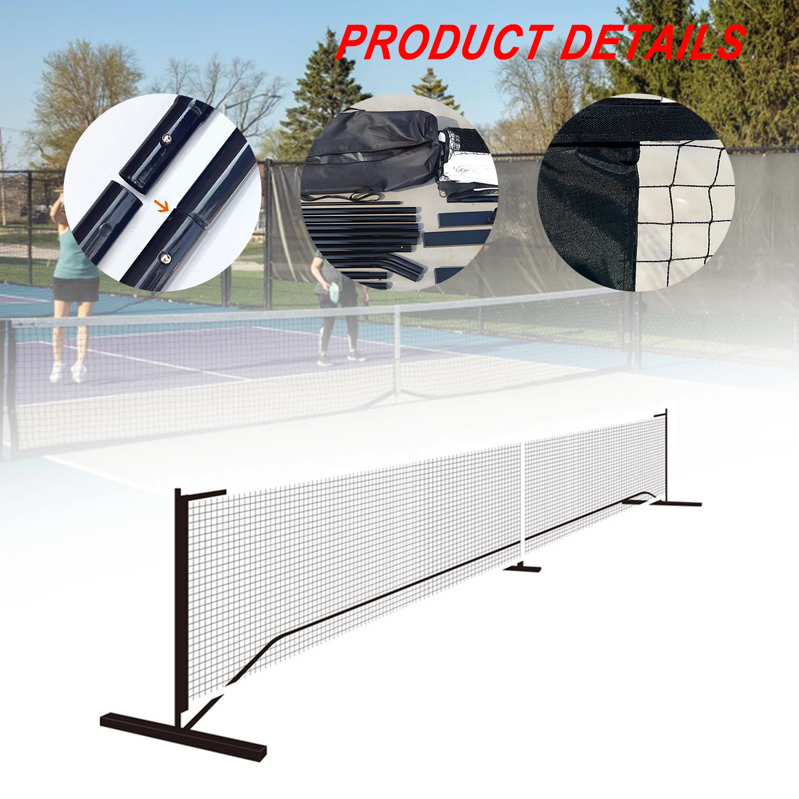 شبكة كرة المخلل المحمولة بطول 6.7 متر، شبكة كرة الريشة شديدة التحمل للتدريب على المحكمة الاحترافية واللعب الترفيهي #4