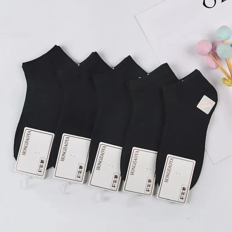 5 Par 1 Lot Unisex Men Women Socks Set Pack Harajuku Streetwear Short Ankle Socks White Black Casual Hip Hop Skateboard Sox — zdjęcie 2