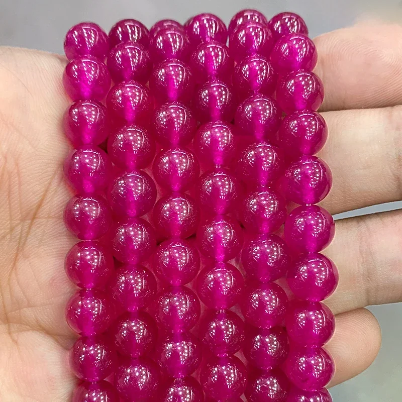 Natural Stone Jasper Beads Treasure Red Chalcedony Jades Round Beads DIY Bransoletka do tworzenia biżuterii 15 "Strand 4 6 8 10 12 14MM — zdjęcie 2