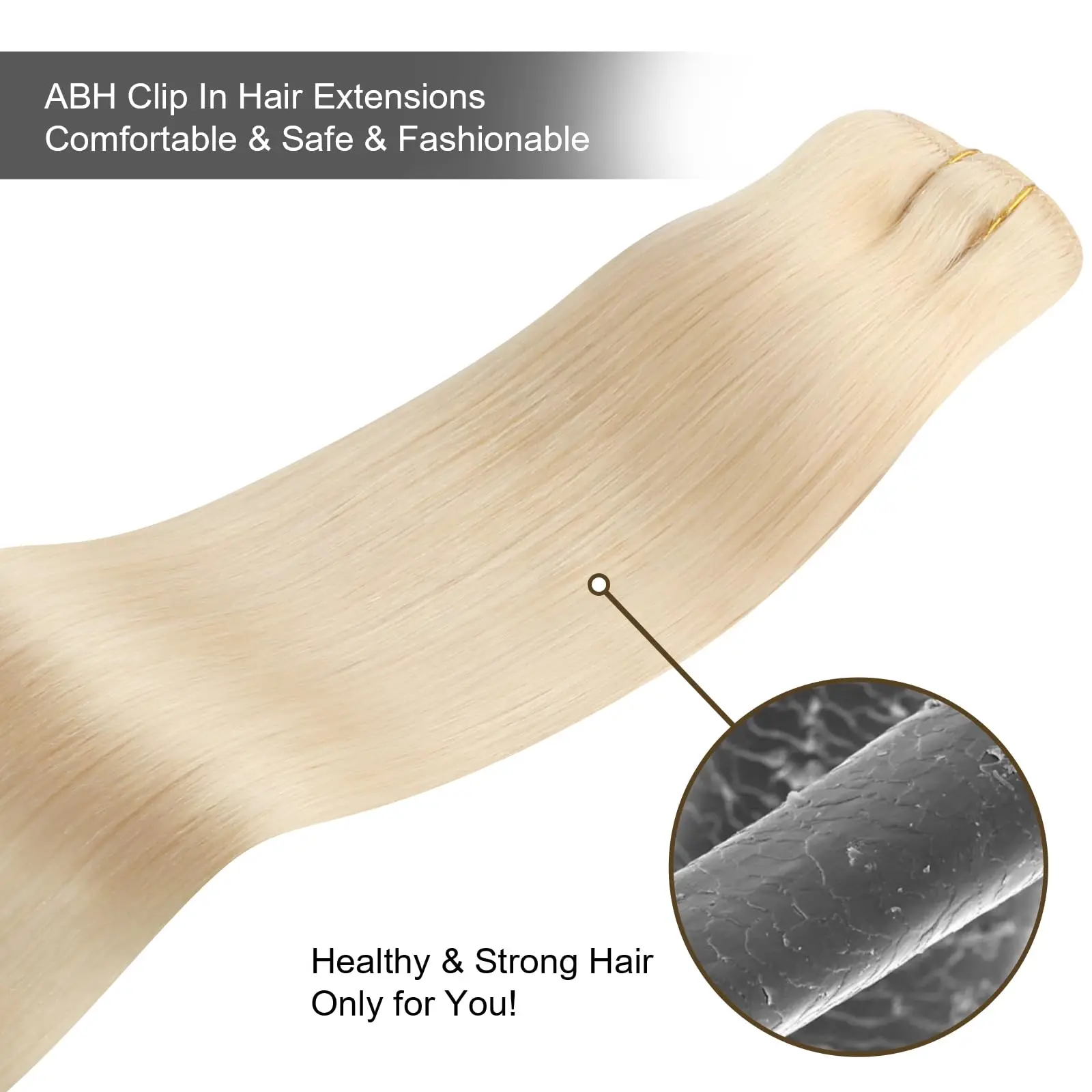 Sixstarhair Fermagli per capelli Estensioni dei capelli umani 8 pezzi 70 g/pacco 14'16' Clip per capelli umani naturali al 100% nell'estensione dei capelli per le donne