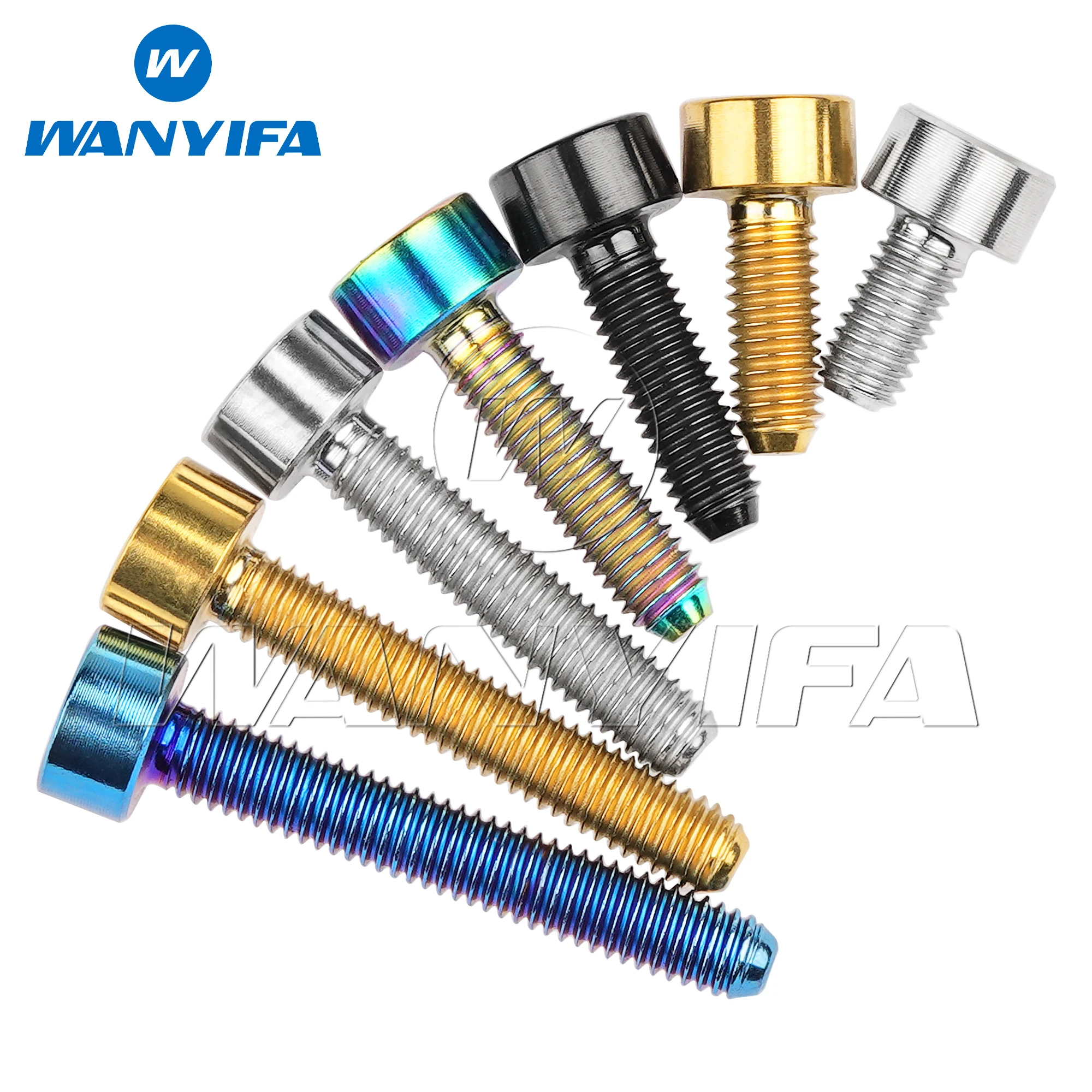 Wanyifa 6pcs Titanium Bolt M3x6 8 10 12 15 18 20mm Cap Socket Hex Head Screws for Model Aircraft Ti Fastener