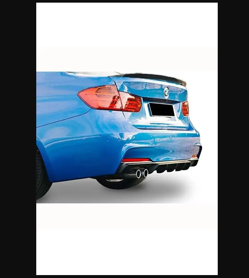 For Bmw 3 F30 M Performance M Tech Rear Bumper Diffuser--Modifed Chrome Side hood Protector Skirts Body Kit Spoiler Wings Flaps