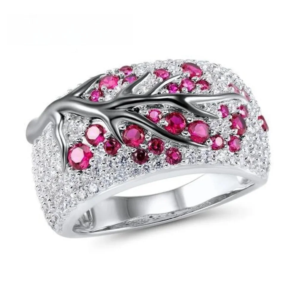 Trend Fashion YAAMELI szerokie obrączki dla kobiet mężczyzn Unisex Bague drzewo życia Cubic cyrkon wkładka betonowa modna biżuteria — zdjęcie 2