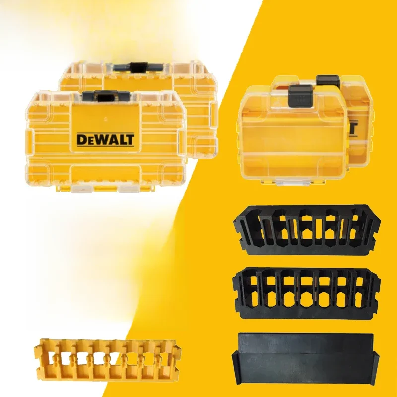 DEWALT pudełko do przechowywania części wiertła uchwyt na bity przegroda akcesoria do elektronarzędzi sztaplowana wytrzymała walizka półka z przegrodą głowicą wsadową — zdjęcie 2