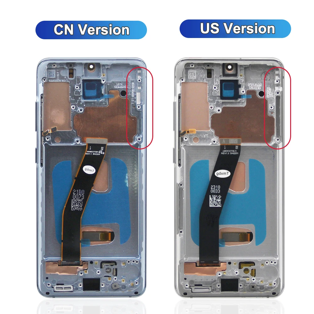 AMOLED For Samsung S20 5G LCD G981 G981F Display Touch Screen With Frame For Samsung S20 4G G980 G980F Display Replacement