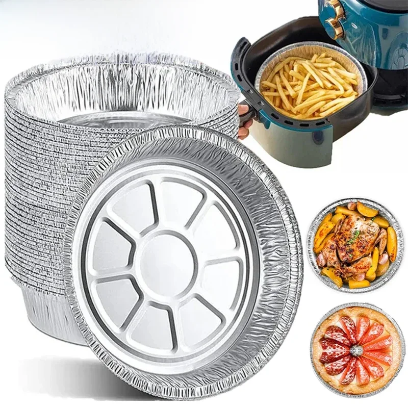 Feuille d'aluminium anti-adhésif pour cuisson à la vapeur, feuille d'aluminium huile-verde, 18 boîtes, doublure antiarina ronde pour barbecue au poulet, polymères de panier pour gâteau, ustensiles de