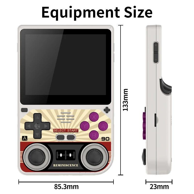POWKIDDY V20 ريترو فيديو وحدة تحكم بجهاز لعب محمول A133Plus رقاقة 5000mAh بطارية ليثيوم 3.5 بوصة IPS HD شاشة هدايا للأطفال