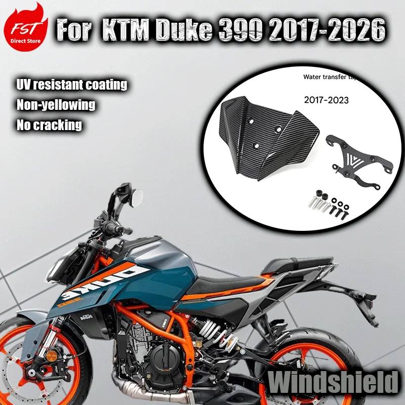 For Suitable for KTM DUKE 390 models 2017-2026  front windshield spoiler instrument panel cover and windshield modification