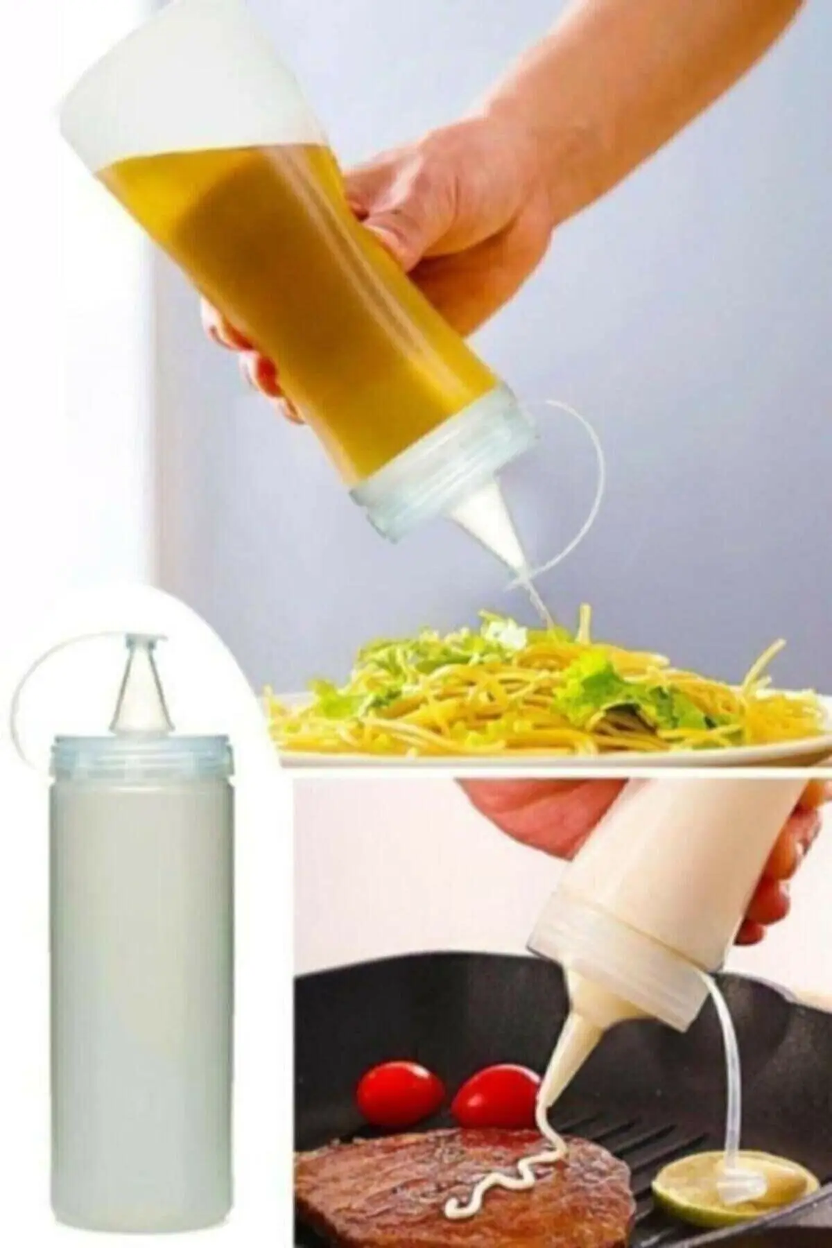 2 Pieces Oil Pot Sauce Bottle 700 ml Transparent Oil Pot Bottle Plastic mc-oil Pot Bottle Plastic plastic oil bottle oil pot sau