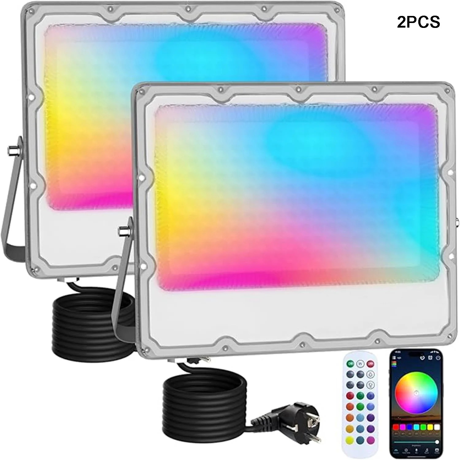 LED RGB LED external 150W LED, RGB LED Faro with Bluetooth App and 2.4G Remote control, IP66 Dimmorable Waterproof Projector