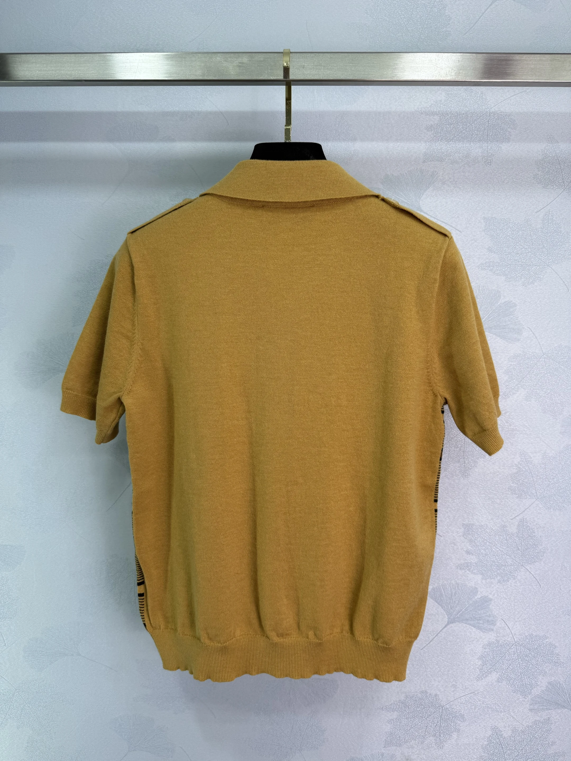 

2025 Spring/Summer New Knitted Short Sleeve Polo Collar Chest Pocket Design WYY-279