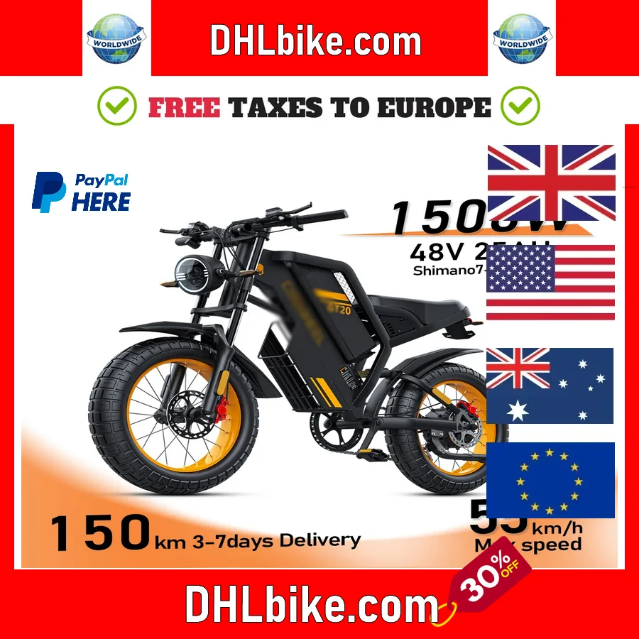 

2025 Ebike GT20 Adult Electric Motorcycle Mountain Bikes 20Inch 48V Electric bike Fatbike Adult Motorcycles Drit bike