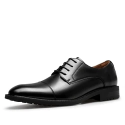 DESAI Men's classic Oxford Shoes Formal Business lace-up shoes Simple exquisite leather shoes