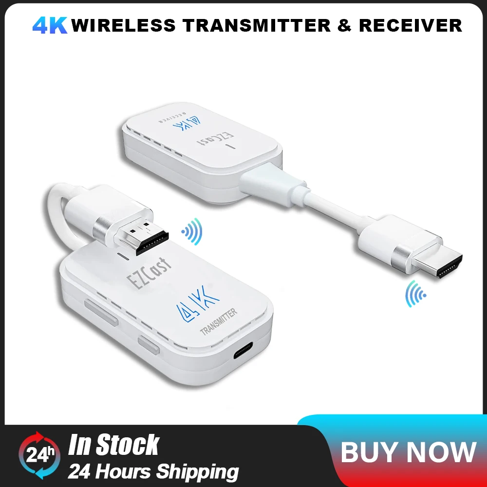 Real 4K Wireless Transmitter and Receiver 50M Wireless Extender For Laptop PC Camera To TV Projector Monitor